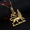 Collier pendentif Lion éthiopien africain, couleur or, Lion de juda, chaîne animale tendance, bijoux ethniques, cadeaux 206Y