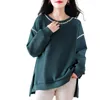 Kvinnors hoodies kvinnor chic solid casual löst vår koreanska mode enkla tröjor temperament all-match elegant pullover topp