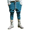 Men's Pants 2024 Spring And Autumn Trend Lace Up Patchwork Casual Knitted Training Sports Jogger Sweatpants