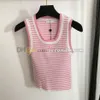 Sexy enge Tanktops für Damen, mit Buchstaben bestickt, Weste, U-Ausschnitt, Sport-T-Shirt, Strickwaren mit Streifendruck