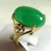 Jolie bague en Jade vert véritable pour femmes, jolie bague à la mode, bon marché, size6-8249N