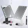 Specchio per trucco illuminato regolabile 1622 LED Touch Screen Lampada da tavolo con ingrandimento portatile Specchio cosmetico Strumento per il trucco1143433