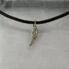 Fashion Boho Choker Simple Angel Wing Necklace On Black Cord Chokers225d