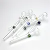 4 inch Glass Oil Burner Hand Pipe Mini Thick Pyrex Glass Colorful Handle cheap Glass Water Pipes for Smoking