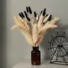 Decorative Flowers White Pampas Grass Black Tail Dried Boho Home Decor Bouquet Artificial Reed Party Decoration