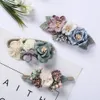 7Sets/Lot Artificial Flower Baby Nylon Hair Band Elastic Pearl Fake Floral pannband Handgjorda hårband Småbarnpografi Props 231228