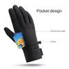Gants de Ski imperméables pour hommes et femmes, hiver, cyclisme, doigt complet, polaire thermique chaude avec petite poche zippée, 231228