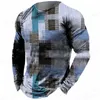 Vintage Lattice 3D Printed T-shirt Men Fashion Long Sleeve T-shirt Kids Hip Hop Tops Tees Graphic T shirts Men's Clothing Stripe 231228