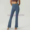 Damen LL Damen-Yogahose, Passform, ausgestellte Hose, geteilter Saum, lang, für drinnen und draußen, hohe Taille, schlank, Beine zeigen, Yoga, Softstreme, Fitness, Netz, einfarbig, Leggings, weich, S5