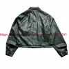 Men's Jackets Dark Green ERD Batik Leather Zipper Jacket Men Women 1:1 Coat