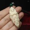 Keychains Natural Ivory Mahogny tredimensionell Guanyin Barrel Keychain Buddha nyckelring smycken gåva för män och kvinnor 1 st