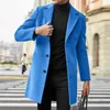 Men's Jackets Fleece Coat Men Fashion Slim Winter Long Sleeves Lapel Collar Wool Vintage Thicken Work Clothes For Party Business