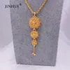 Smyckesuppsättningar 24K Etiopiska guld Arabia Halsband hänge örhänge för kvinnor indiska Dubai African Wedding Party Bridal Gifts Set 2106236b