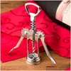 Bottle Favors Wine Opener Stainless Steel Metal Strong Pressure Wing Corkscrew Grape Kitchen Dining Bar Accesssory Straight Drop Del Dhibz