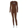 Jumpsuits voor dames, effen kleur, uitgehold, nauwsluitende jumpsuit, lange siamese broek