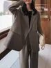 Giacca da abito elegante autunnale Set coordinato Giacca da donna alla moda coreana chic Cappotto Pantaloni Set professionale da 2 pezzi femminile 231229