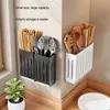 Kitchen Accessories Chopsticks Knife Rack Spoon Holder Black Wall Mounted Storage And Fork RackShelf FR902 231228