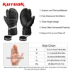 KUTOOK Goat Skin Ski Gloves Winter Thermal Skiing Snow Leather Snowmobile Mitten Snowboard Waterproof Anti Wear 231228