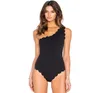 2019 Badeanzug schwarz Bandage Vintage One Shoulder Swimsut einteiliger Badeanzug Damen Monokini Badeanzüge Badebekleidung Damen21633400468