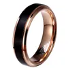 Med sidor Stones 8mm 6mm 4mm Black Rose Gold Men's Tungsten Carbide Wedding Band for Boy and Girl Friendship Ryska W223P