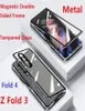 Samsung Galaxy Z fold 4 2 fold 3ケースガラスフィルムプロテクター磁気両面抗覗き式カバー7107129の金属プライバシーケース