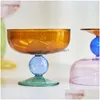 Ciotole Colorate Ciotola di vetro Gelato per yogurt Giapponese Carino Stoviglie Zuppa Miscelazione di frutta Consegna a domicilio Giardino di casa Cucina Sala da pranzo Bar Dhiyf