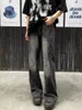 Men's Jeans Black Gray Y2K Niche Design Sense Men Straight Skateboard Pants Hip Hop European And American High Street Man