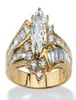 WholeWomen 18K plaqué or diamant irrégulier diamant en forme d'oeil échelle zircon bague de mariage ensemble pour femmes anneaux bijoux F598812953920