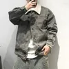 Herrjackor amerikansk trend högkvalitativ denimjacka för män kläder japanska harajuku casual corduroy lapel coat vintage man
