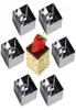 Square 6pcsset Pierścienie gotowania ze stali nierdzewnej Pierścienie deserowe Mini ciasto i formy do pianki z Pusher15989588351426