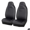 Coprisedili per auto Ers Plus con schienale alto in pelle Premium impermeabile Fl Set compatibile con airbag Consegna a domicilio Automobili Motociclette In Dhded