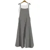 Women Loose Casual Playsuit Trousers Wide Leg Pants Overalls Baggy Romper Lady Chic Summer Sleeveless Cotton Loose Jumpsuits 5XL 231228