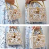 Väskor Box Designer Evening Bag Diamond Flower Clutch Bag Hollow Relief Acrylic Handbag Banket Party Purse Women's Shoulder Bag