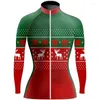 Yarış Ceketleri Noel Kadınlar Uzun Kollu Bisiklet Forma Stili İnce veya Kış Polar Bisiklet Giyim Açık Hava Spor Ceket
