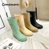 Comemore Rain Shoes Fashion Women's Water Shoe Ladies Rubber Rain Boots Booties for Women Galoshes Gumboots Rainboots 231228