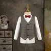 Children s Formal Classic Palid Suit Set Boy Gentleman Catwalk Birthday Host Piano Performance Costume Kids Jacket Vest Pants 231228