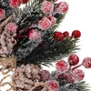 Dekorativa blommor simulering jul tall plockar bär bukett konstgjorda bär gäng livtro xmas fruktdekor 10 st för