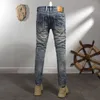 Jeans strappati Uomo Retro Nostalgic Fashion Abbigliamento Street Casual Moto Pantaloni Pantaloni skinny alti e sottili 2312129