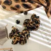 FYUAN Orecchini pendenti in tessuto leopardato alla moda per le donne Orecchini pendenti oversize della Boemia Orecchini pendenti per gioielli da festa237e