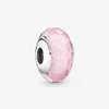 Ny ankomst Autentisk 925 Sterling Silver Pink Murano Glass Charm Fit Original European Charm Armband Fashion Jewelry Accessories309m