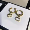 Pendientes con dijes del alfabeto dorado para mujer, aretes de diseñador de lujo, regalo de fiesta, joyería 248L