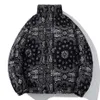 Paisley bandana kış ceketleri kalın sıcak parkas hip hop sokak kıyafeti kabarcık katlar erkekler moda puffer dışarısı 231228