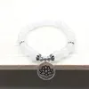 SN1012 Damen-Armband, weißes Lotus-Armband, beruhigender Achat-Schmuck, Heilungsabsicht, Mala-Armband, Modeschmuck, Wholes2347