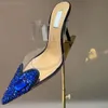 Amor em forma de sandálias altas transparente pvcpointed dedos 10.5cm sexy moda stiletto salto designer strass vestido sapatos sapato de fábrica com caixa mulheres sapatos saltos