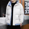 Men Winter Parkas Cotton Padded Hooded Fashion Jacket Thick Warm for Male Teens Outerwear 231228