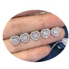 Choucong nuovissimi orecchini a bottone dolce carino semplice gioielli di moda argento sterling 925 pavimenta 5A zircone cubico partito donne matrimonio He215B