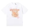 2024 여자 남성 T 셔츠 셔츠 Rhude 셔츠 디자이너 셔츠 순수한 면화 거리 거리 패션 캐주얼 커플 매칭 짧은 슬리브 s-2xl