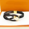 Luxury Designer Jewelry Bracelet Presbyopia Leather Bracelets Fashion For Men Women Leather Elegant Bangle With Box Dustbag205V