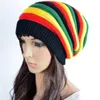 Berets Colorful Wool Hip-Hop Pleated Hat Winter Knitted Warm Chunky Stretch Cable Knited Double Sleeve Caps Slouchy Beanie Hats