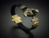 BC Atolyestone Emperor Bead Bracelet Gold Bracelets Anchor Leather Cuff Bracelets Bangles Men Women Mujer Pulseras5381881